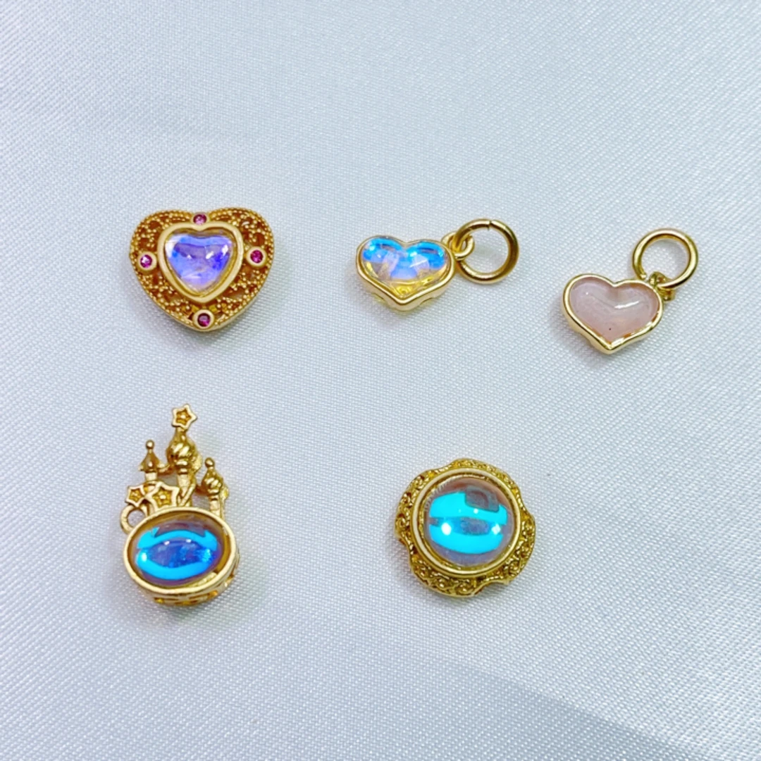 沙金强保色镶嵌仿珍珠月光石大孔隔珠手工串珠转运珠diy饰品配件