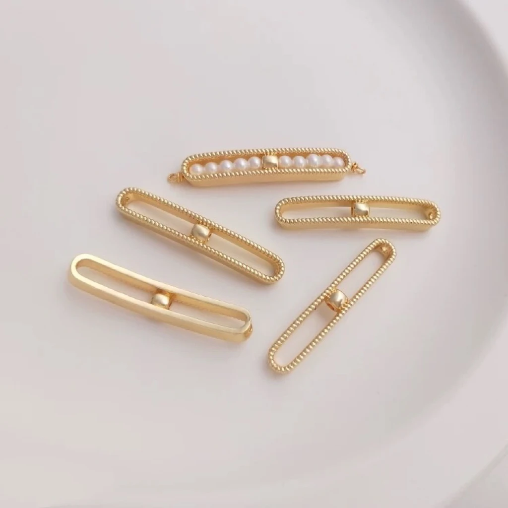 包金串水晶珍珠弯管手工串珠材料diy手链手排饰品保色配件