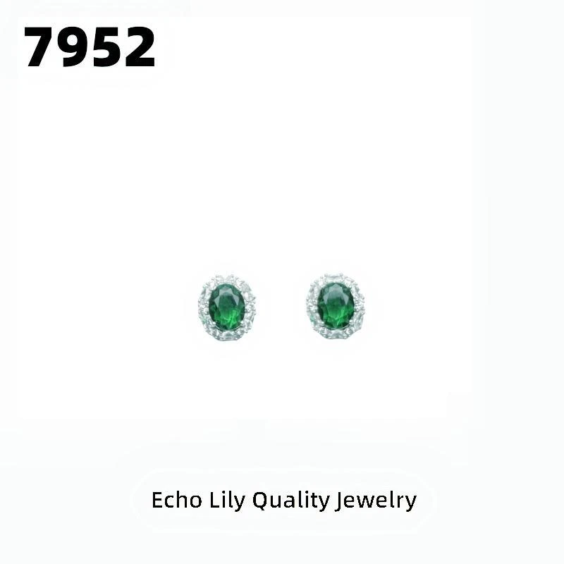 铜合金耳饰 7952耳环百搭绿色