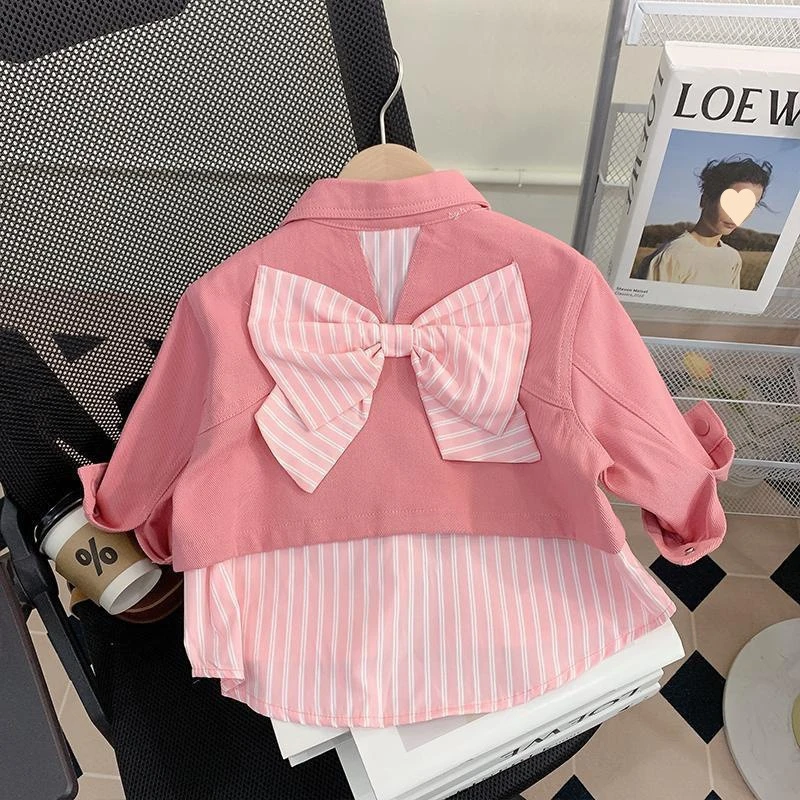 女童外套儿童衬衫春装女宝宝春秋款韩系衬衣儿童薄款上衣潮6622