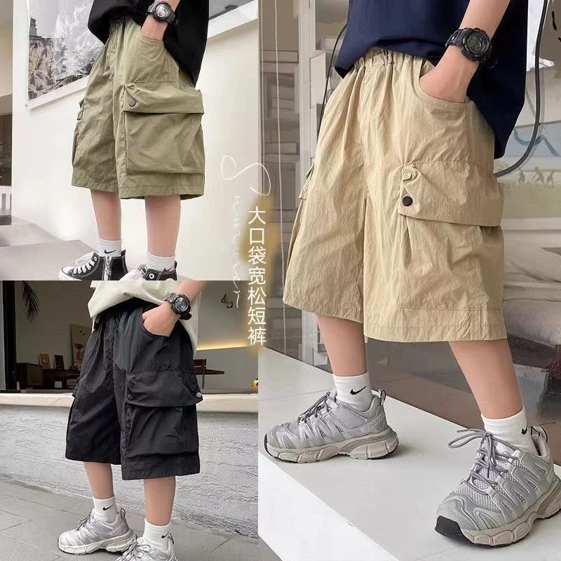 男童工装短裤2024夏款洋气宽松薄款五分裤中夏季韩版外穿休闲中裤