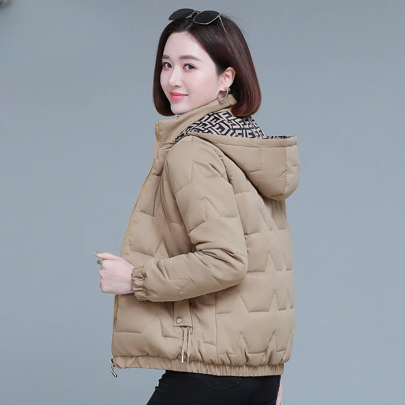 短款加绒棉衣女冬季2022新款中年妈妈冬装棉服爆款加厚棉袄外套女