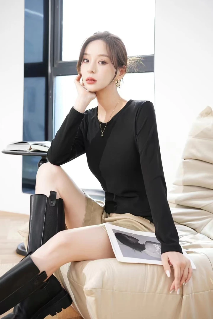 （宠粉专享福利价格）纯色保暖打底衣长袖圆领打底衫上衣女士春秋季