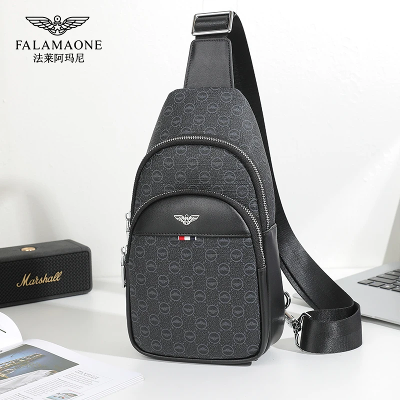 FALAMAONE 法莱 正品男多功能胸包奢侈品高档单肩斜挎胸前包