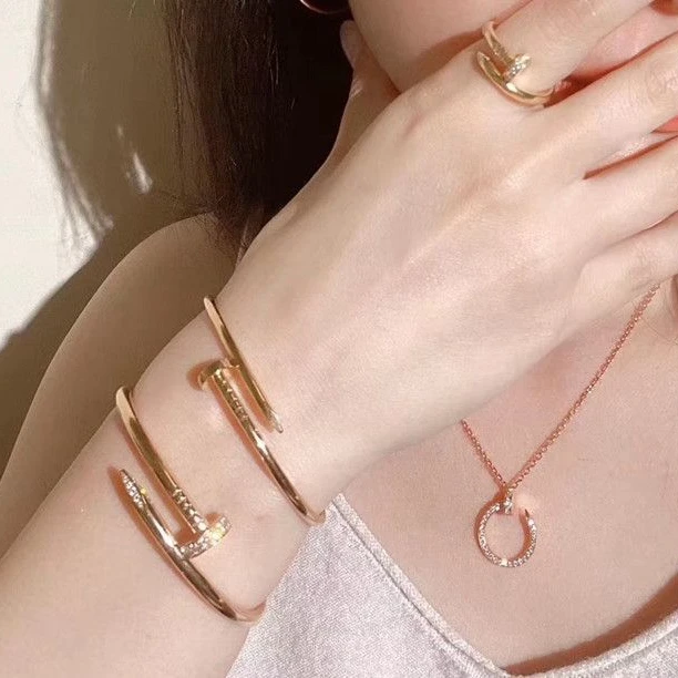 钛钢手镯 欧美钉子手镯百搭时尚精致轻奢高级小众不掉色镯子