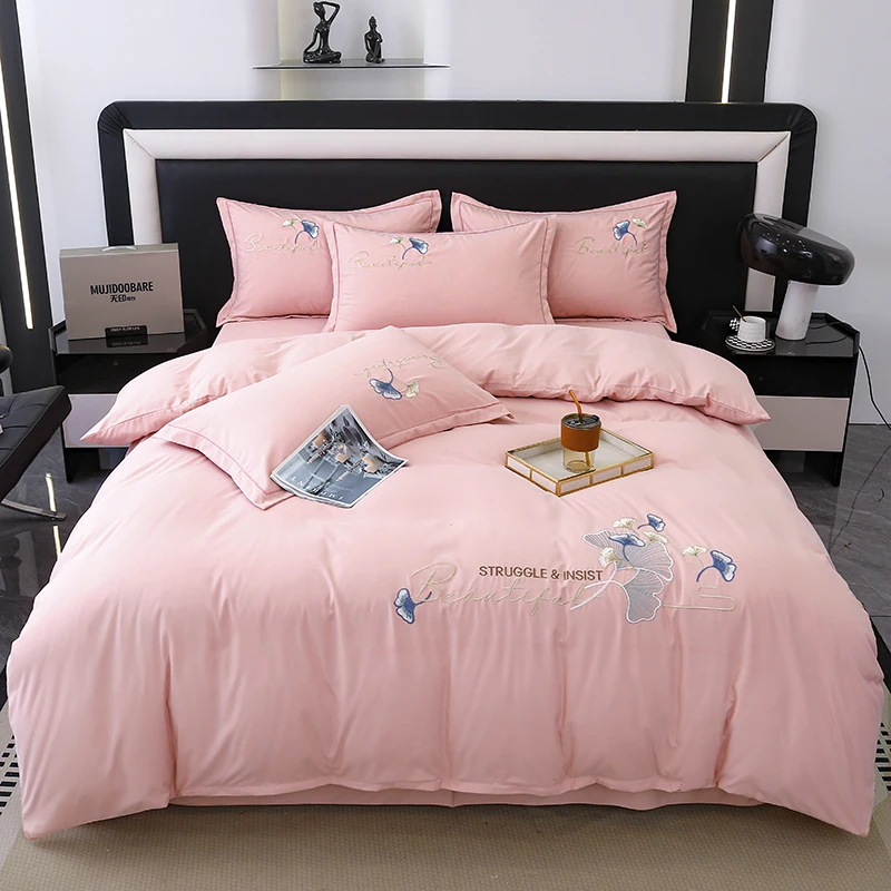 轻奢糯米刺绣四件套高级感刺绣四件套邓