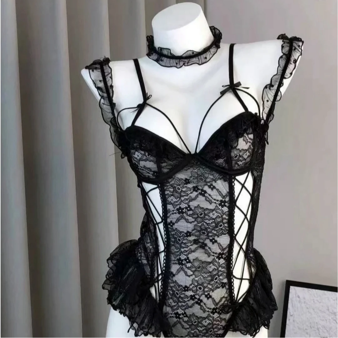 【80-140斤】性感绑带纯欲风蕾丝吊带