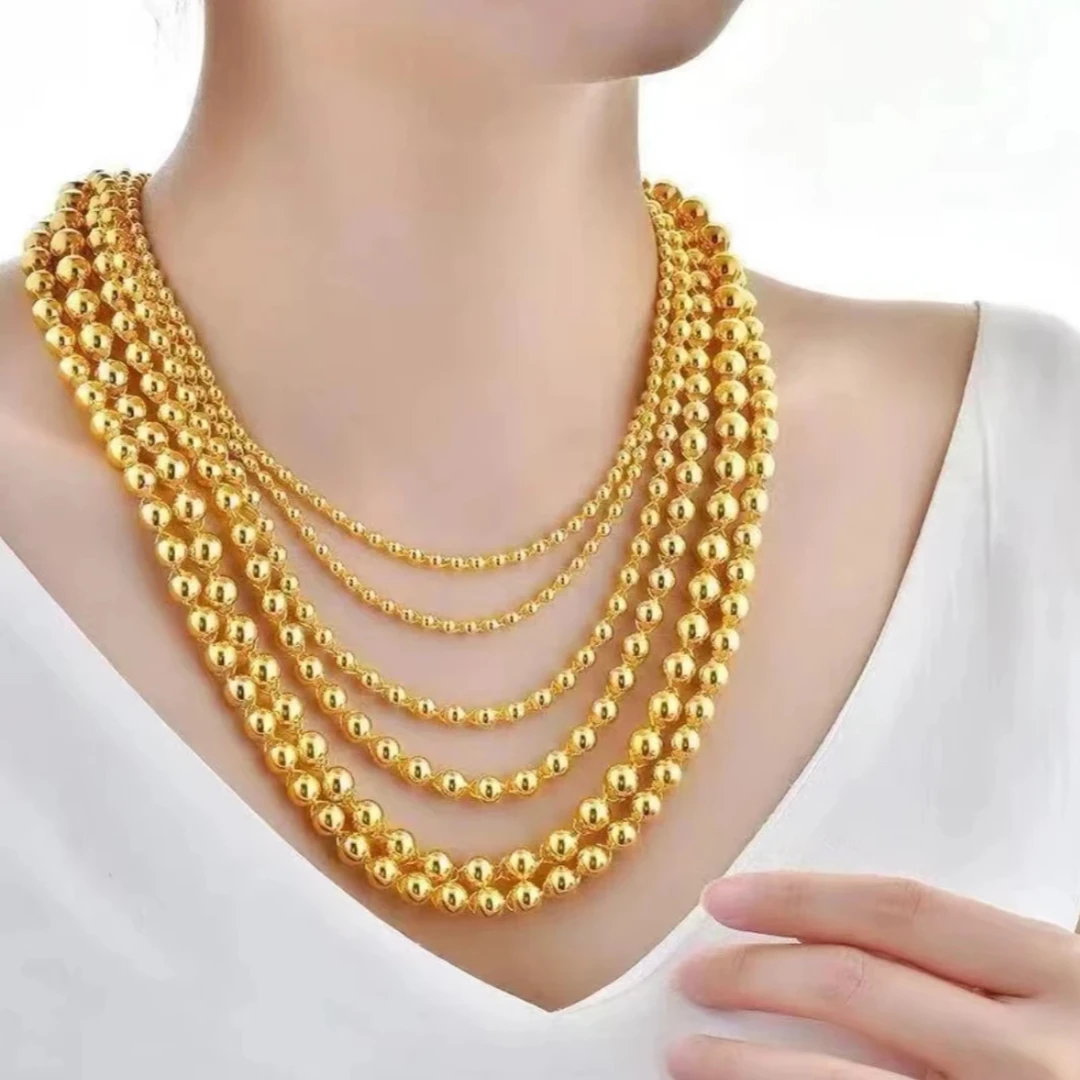 合金项链 光珠圆珠项链2025款男士女士时尚气质大气百搭潮流经典