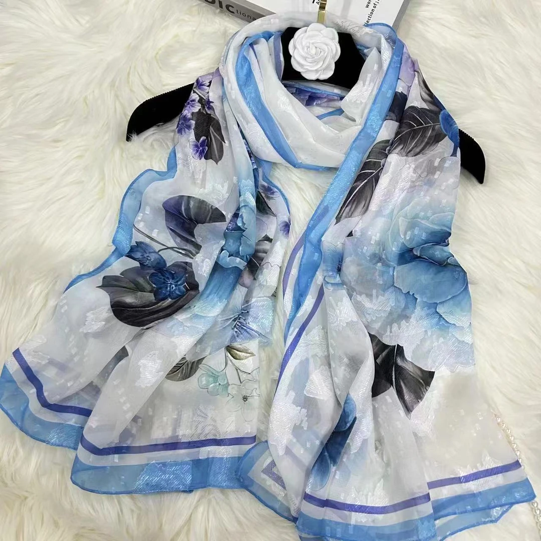 xys-348 提花 薯莨纱 镂空 剪花纱气质时尚65×180左右丝巾长巾