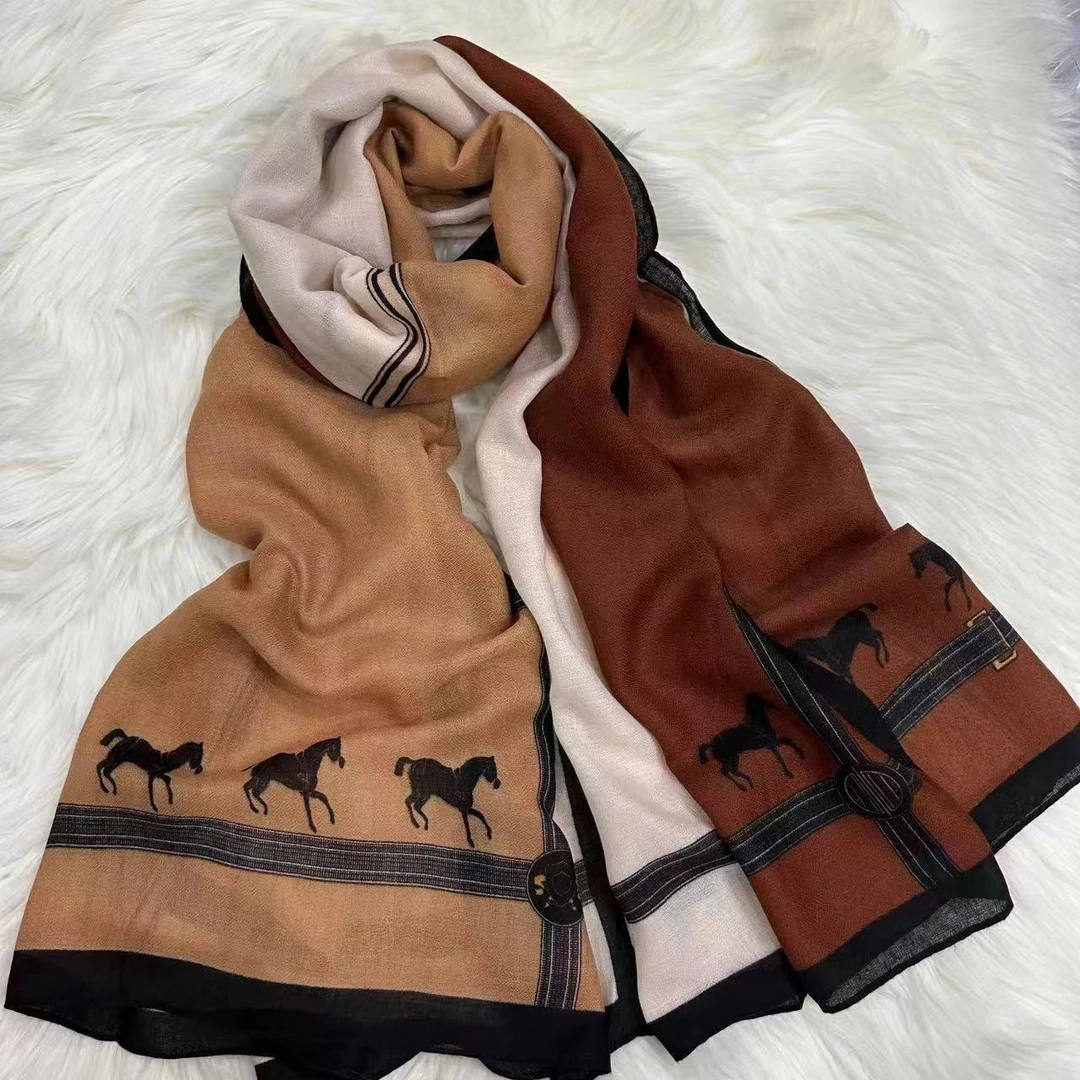 夕彤 1-340  棉麻 90x180左右时丝巾长巾百搭洋气