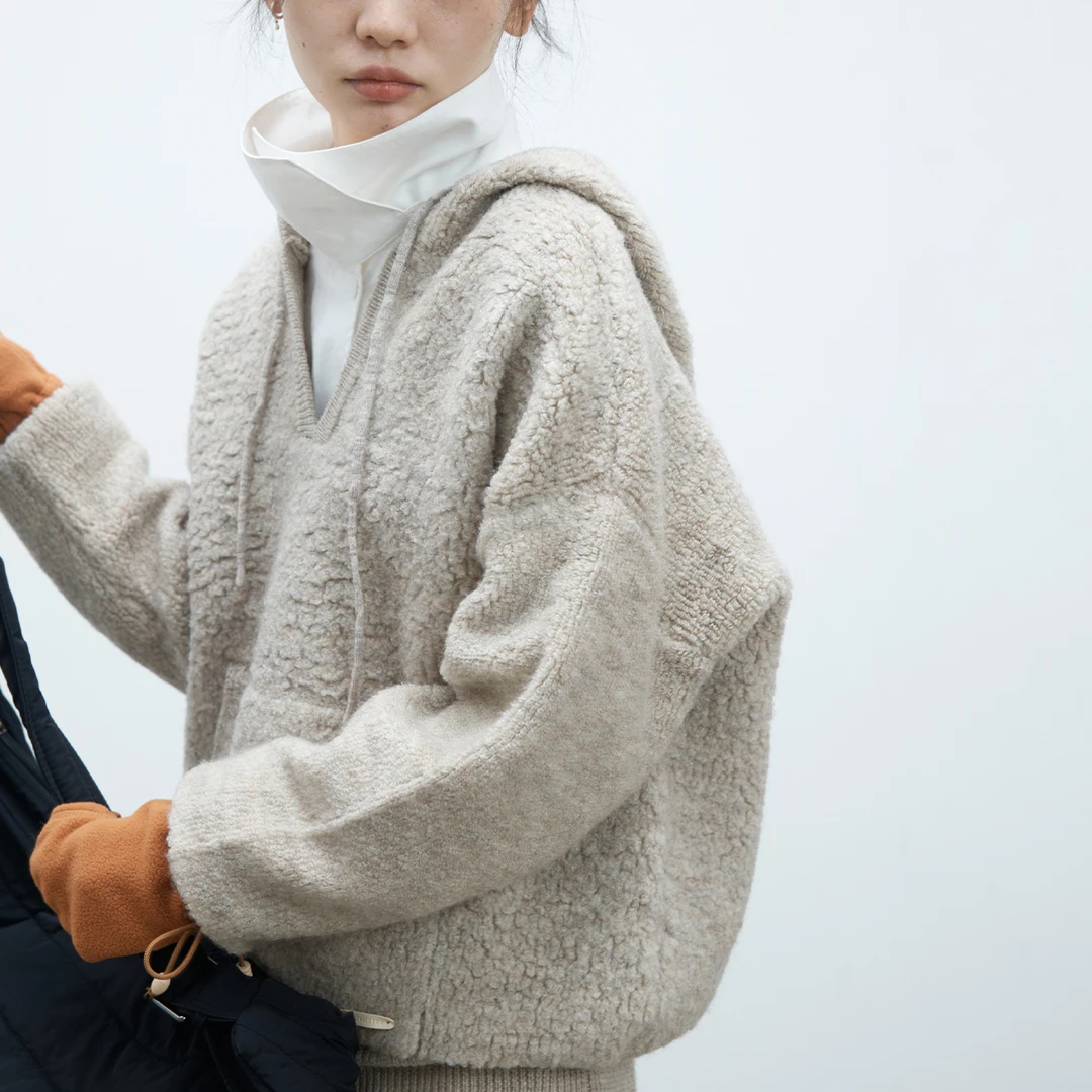 【牧羊人毛衣】步履不停秋冬保暖连帽羊羔绒纯羊毛百搭打底小衫