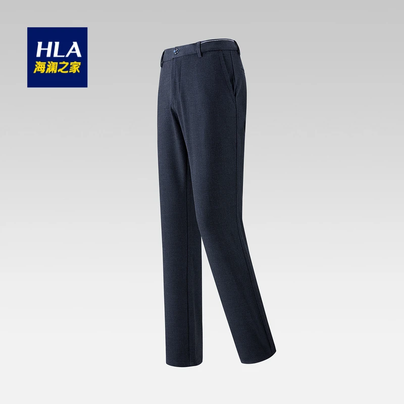 HLA/海澜之家休闲裤修身直筒通用舒适简约常规时尚男士休闲裤