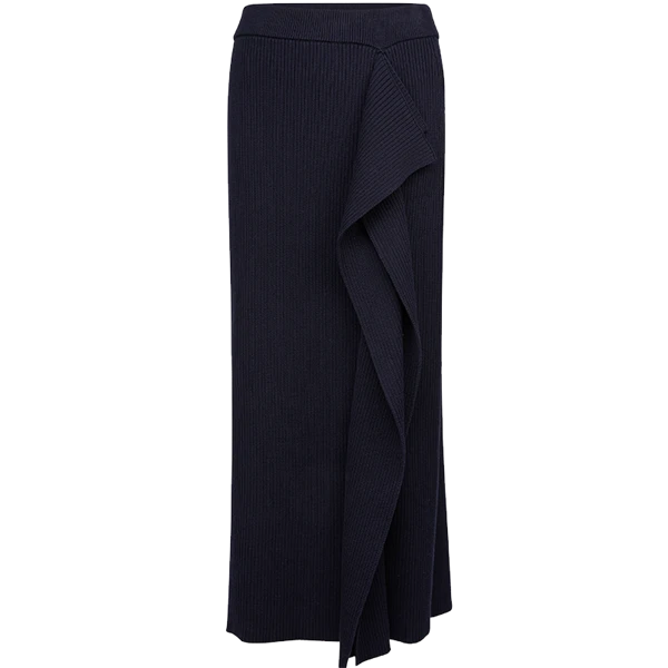 ZHUCHONGYUN 时尚百搭开叉长款休闲百褶高腰针织裙气质C1BW1730M