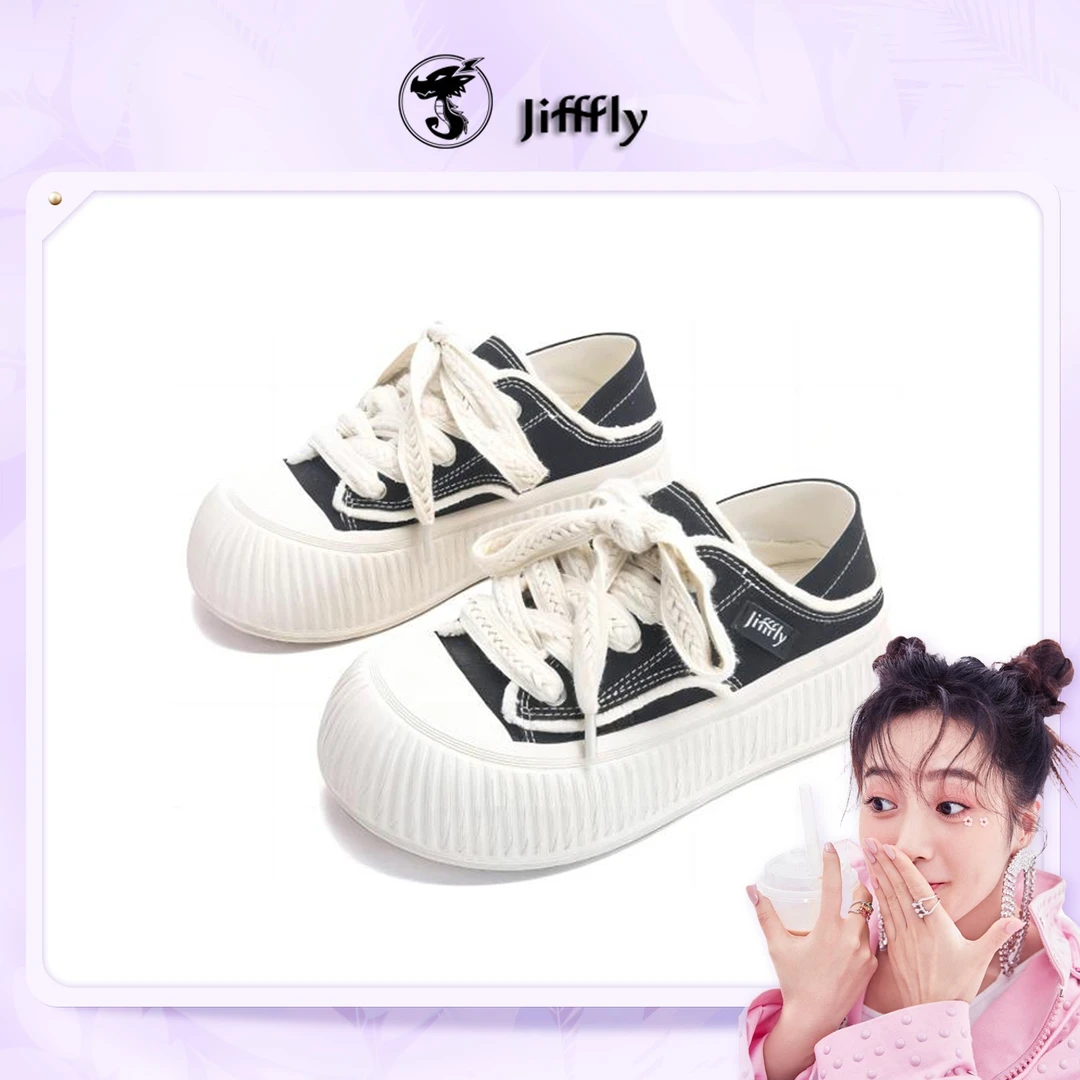 【梓薇推荐】Jifffly女鞋透气帆布鞋时髦好物女半拖饼干底一脚蹬ins