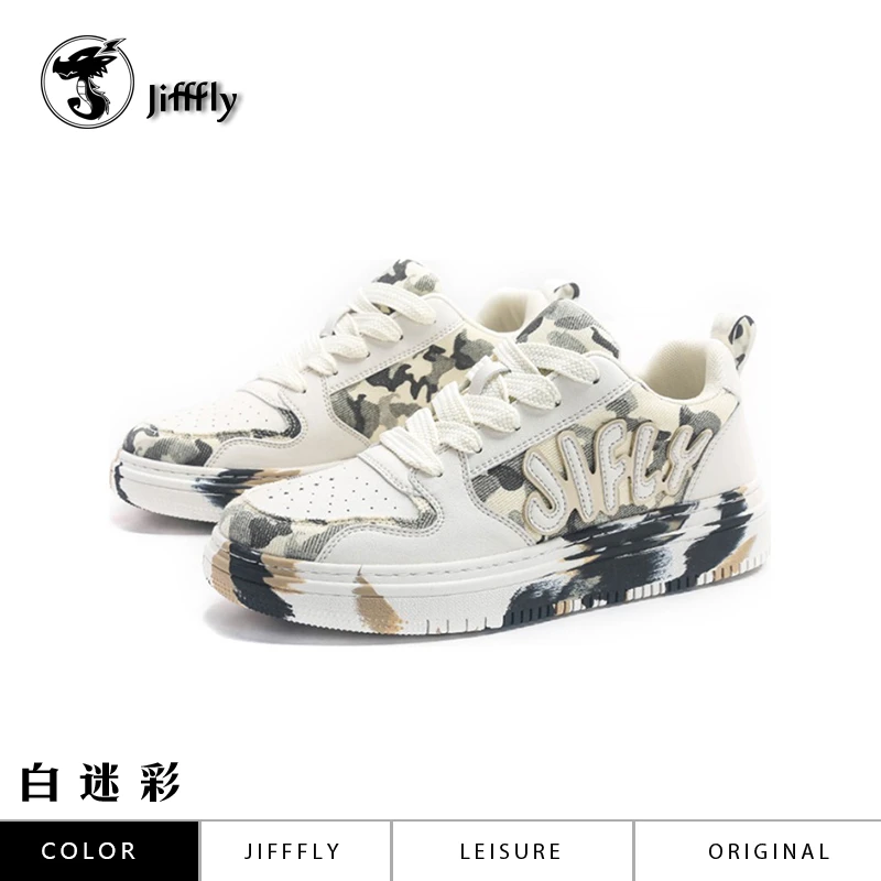 Jifffly男鞋复古小众迷彩耐磨低帮休闲板鞋情侣款秋冬休闲潮鞋ins
