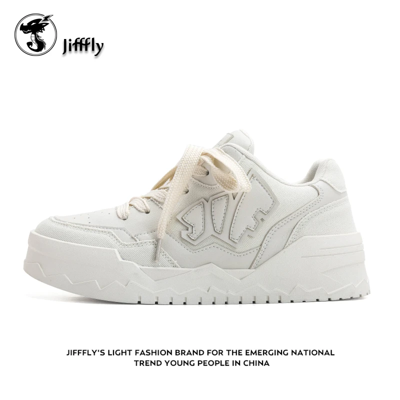 Jifffly女鞋秋冬百搭厚底增高板鞋男女同款小众设计感潮鞋时尚976