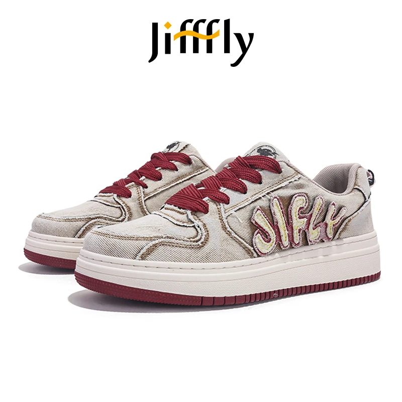 Jifffly国潮板鞋低帮百搭帆布鞋小众潮鞋休闲港风做旧男女同款