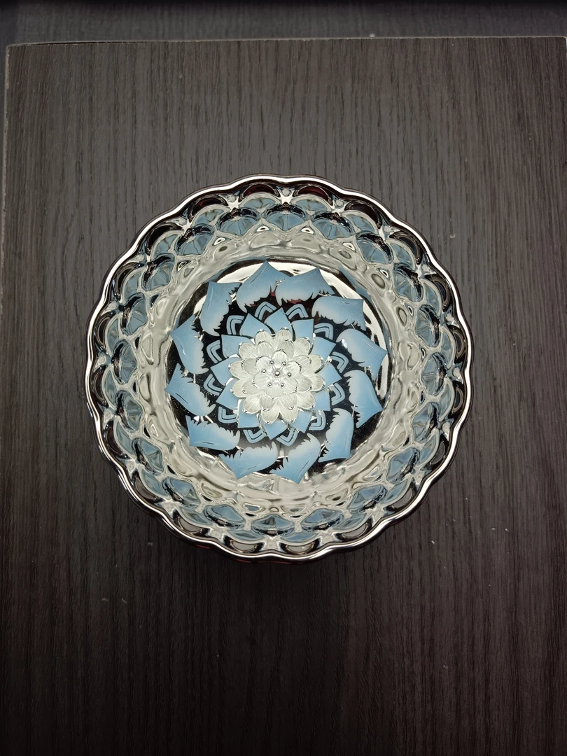 【冰清玉洁银蓝莲花】莲花杯喝茶喝水主人杯客杯品茗杯无礼盒