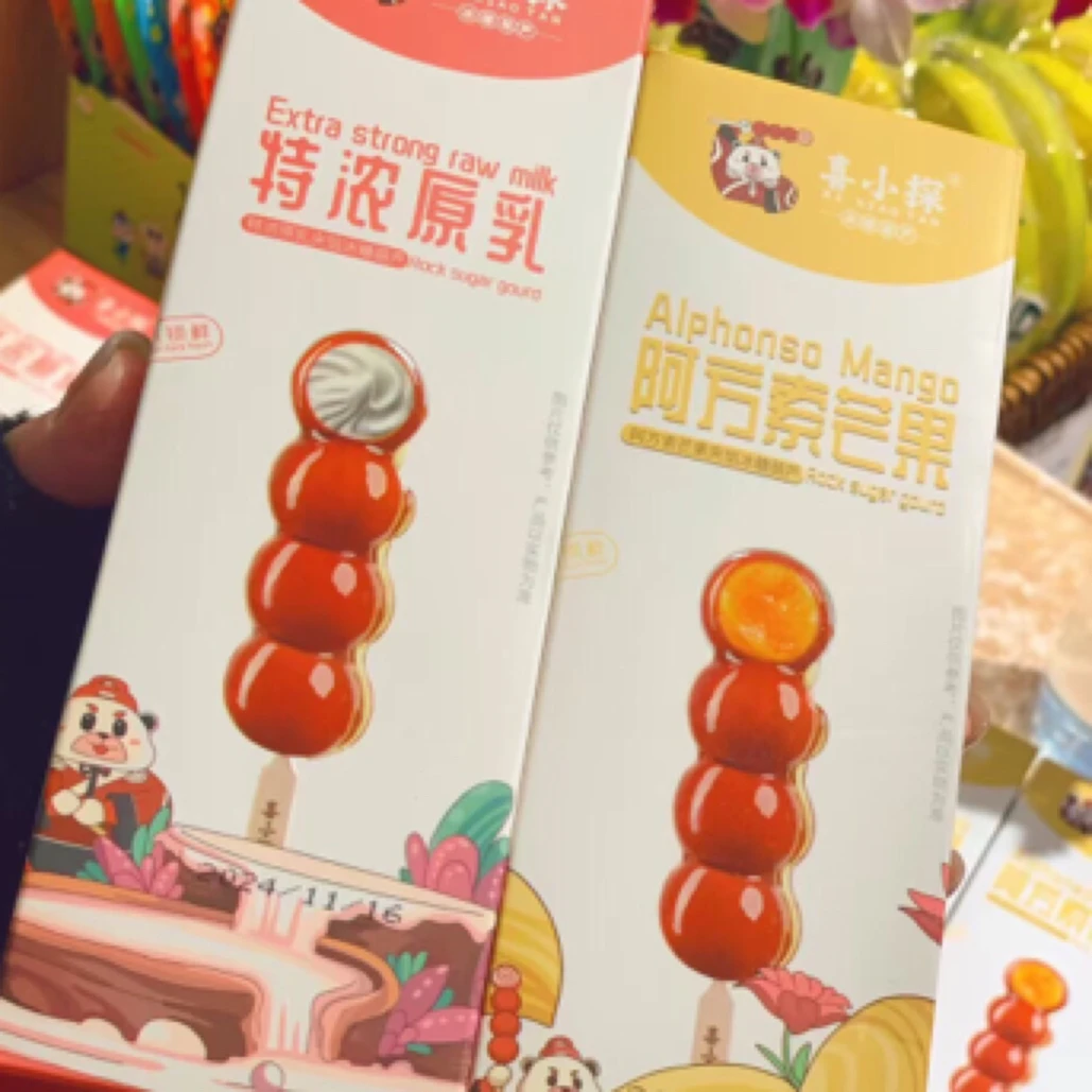 【贝壳鲜果】冰糖葫芦1盒（芒果，凤梨，白桃，榴莲，乳酸菌）口味