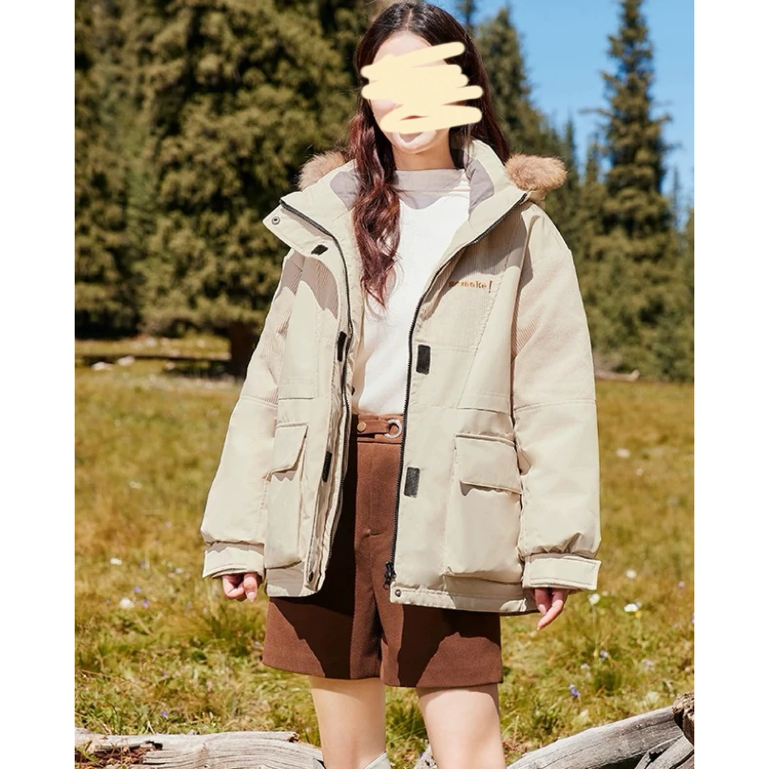 260【撤】时尚潮流拼接设计保暖宽松棉服