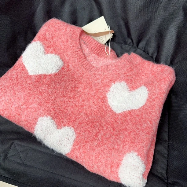 273【告白的心】粉嫩软糯糯舒适宽松毛衣