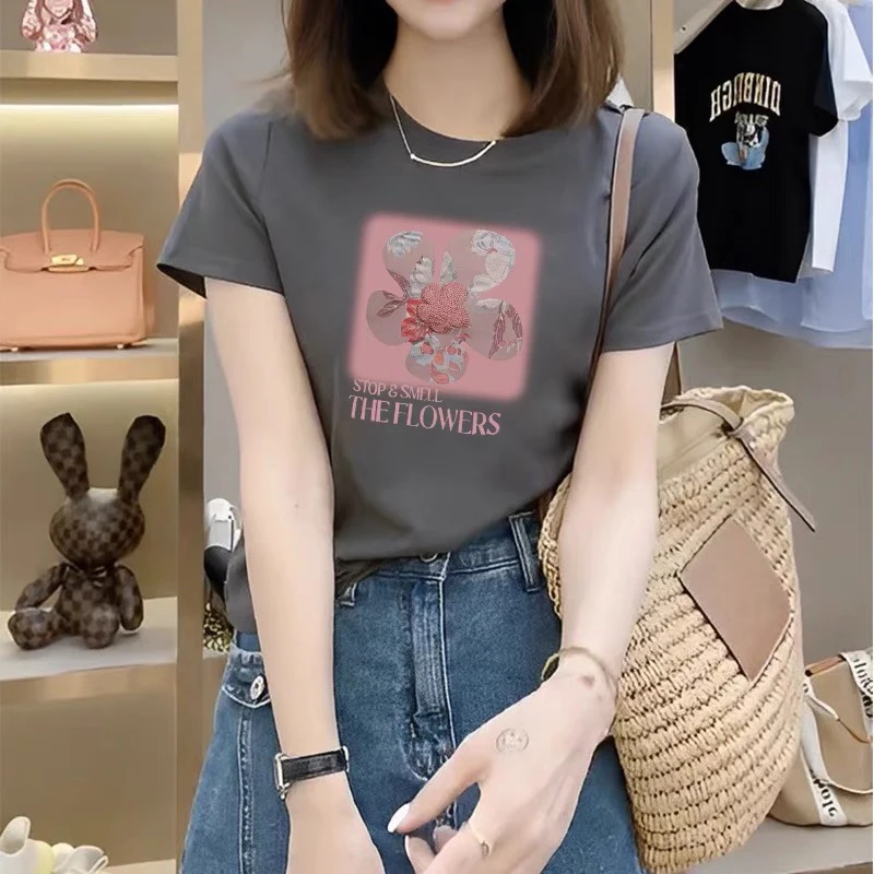 419  印花彩色设计款短袖T恤显瘦时尚休闲百搭ins