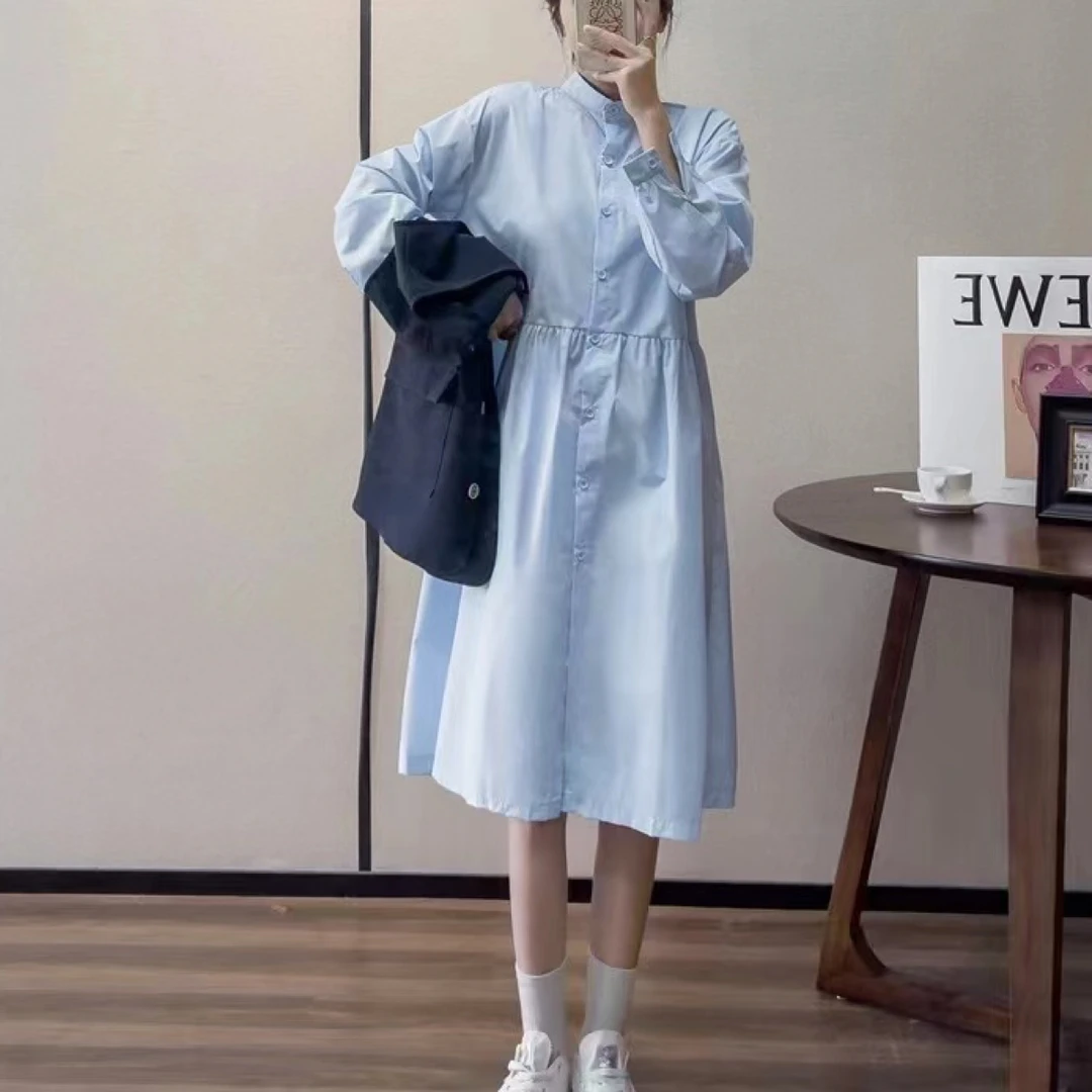 540 韩版宽松减龄时尚休闲衬衫连衣裙（F13）