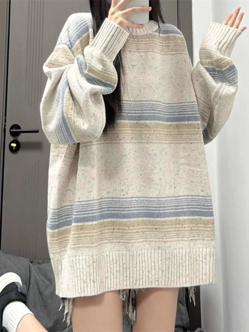 246  韩系简约温柔风宽松冰淇淋毛衣（X13）