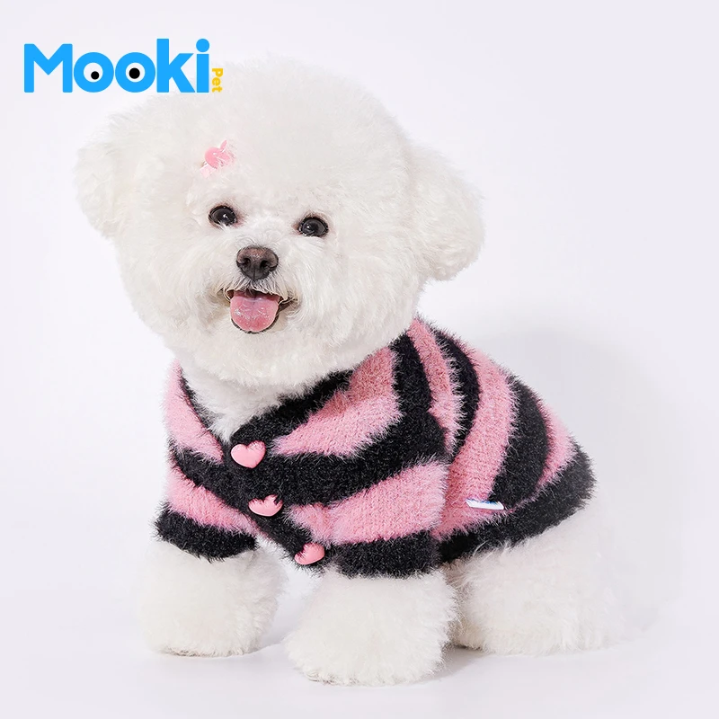 mookipet狗狗衣服秋冬中小型犬泰迪小狗比熊猫咪宠物撞色可爱毛衣