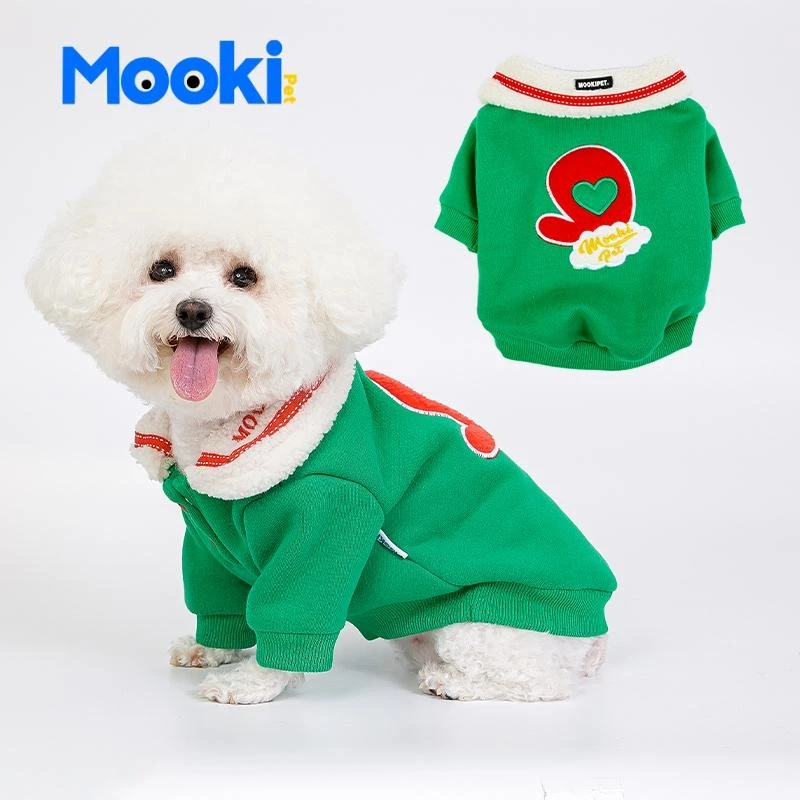 mookipet网红狗狗猫咪圣诞节衣服冬季加绒加厚比熊法斗小型犬冬装