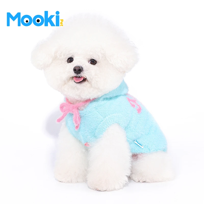 mookipet猫咪狗狗毛衣背心双色连帽保暖双层加厚宠物必备衣服洋气