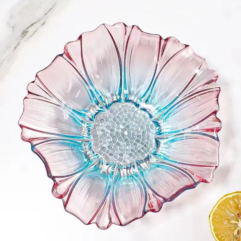 两只装 玻璃水果盘网红家用欧式时尚创意小清新夏天水果沙拉碗