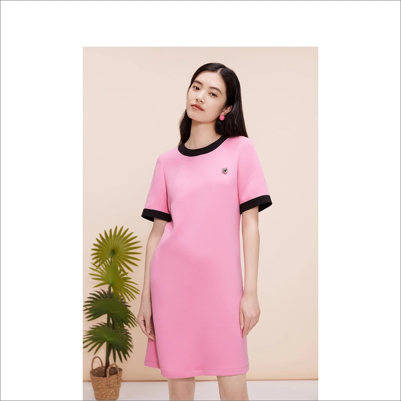 【千金风】YINER-音儿奥莱夏季新款多巴胺粉色时尚连衣裙8C63205416