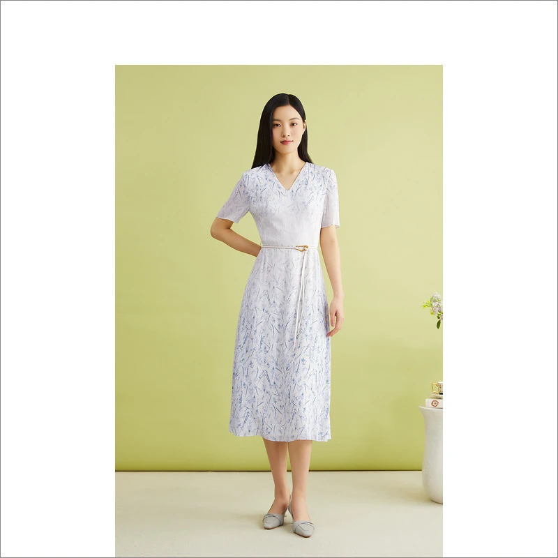 【舒简桑蚕丝】YINER音儿夏季新款优雅气质法式连衣裙8C34205770