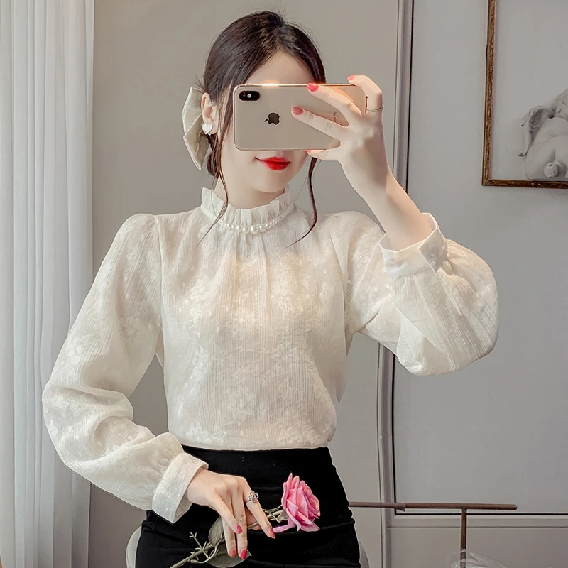 小香风内搭衬衫女早秋蕾丝小衫高级感2025年新款女装欧货洋气上衣