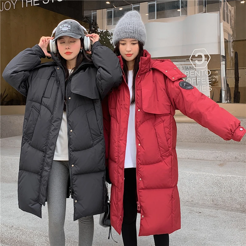 【羽冠】冬季新款大码户外羽绒服200斤胖妹妹宽松显保暖白鸭绒2323