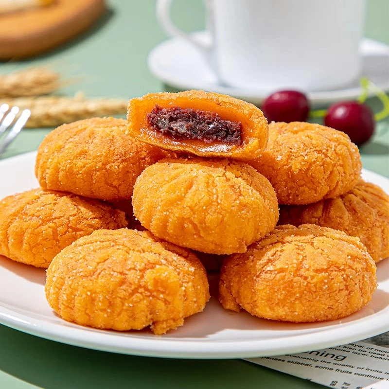 优之原雪花南瓜饼豆沙半成品早餐营养食品糕点心油炸小吃加热即食