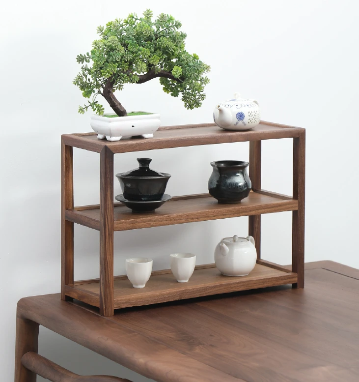 （王炸）北美黑胡桃木三层置物架  43*16*30 ( HHZH07 )