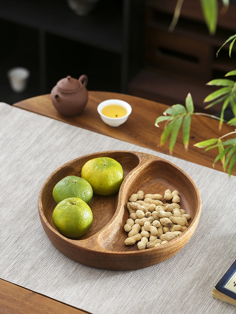 胡桃木圆形分格盘  260*260*45 （hp180）