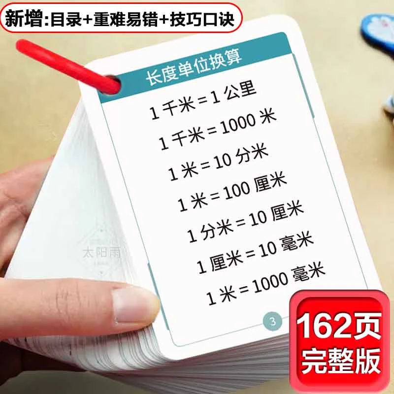 面积单位换算公式卡小学数学公式大全1至6年级完整版米厘米克千克