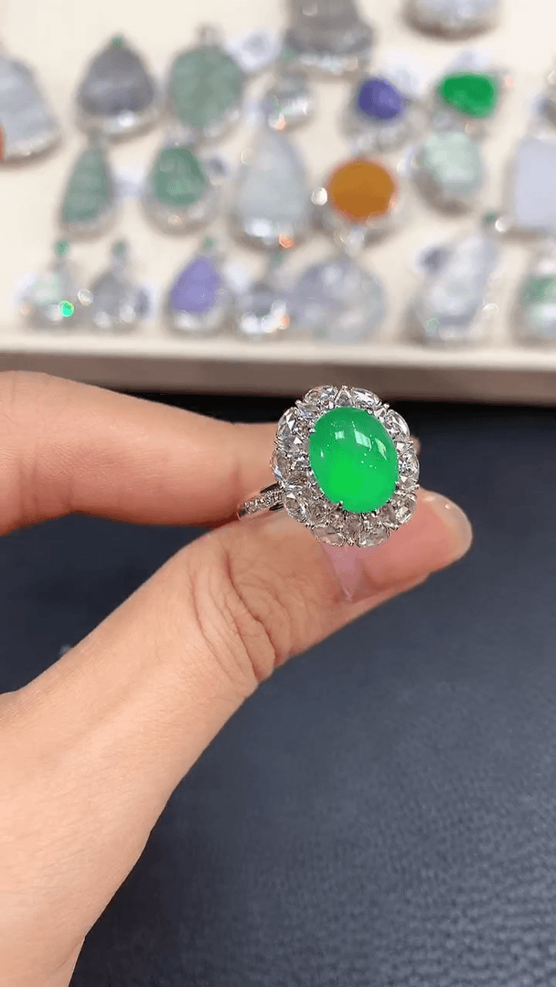 【闪购商品】翡翠戒指18K金镶嵌C180