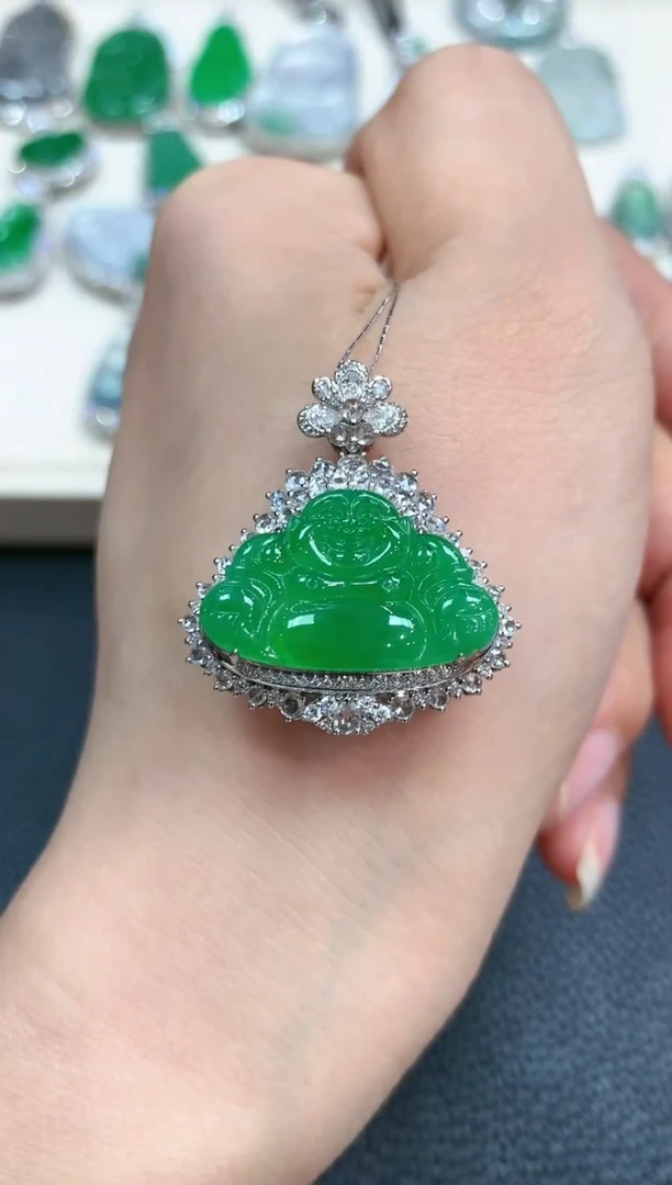 【闪购商品】翡翠吊坠(不含链)18K金镶嵌n145