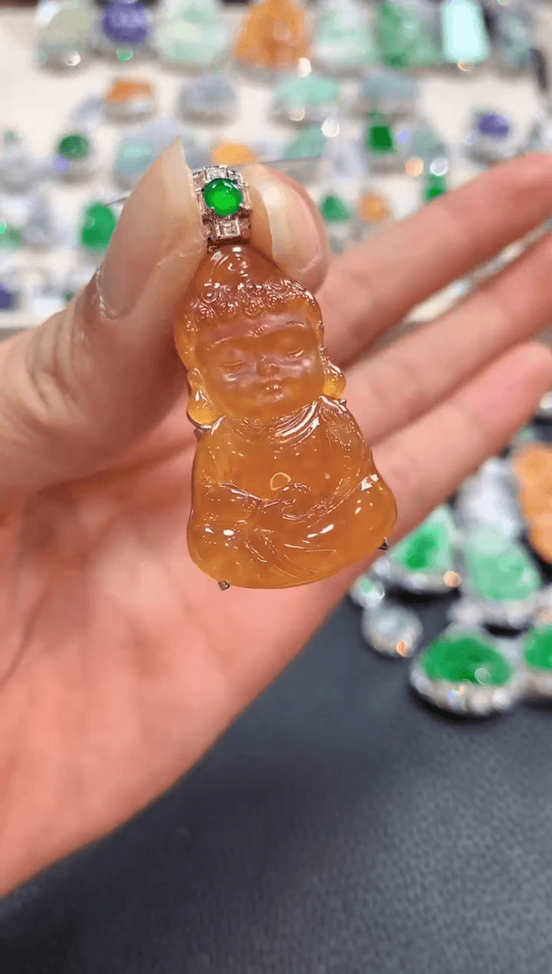 【闪购商品】翡翠吊坠(不含链)18K金镶嵌m54