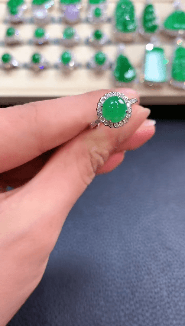 【闪购商品】翡翠戒指18K金镶嵌n31