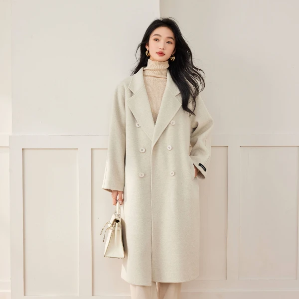 【冰姐专属】LOERVEERA洛薇拉经典六粒扣长款女士大衣时尚外套24001