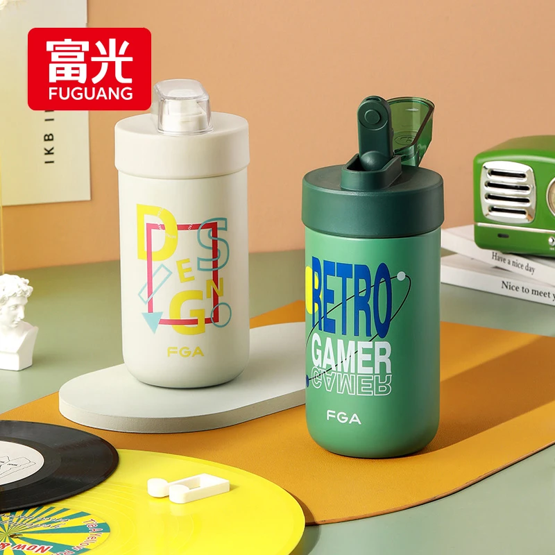 富光带吸管保温杯高颜值316L不锈钢男女士办公室水杯学生便携杯子