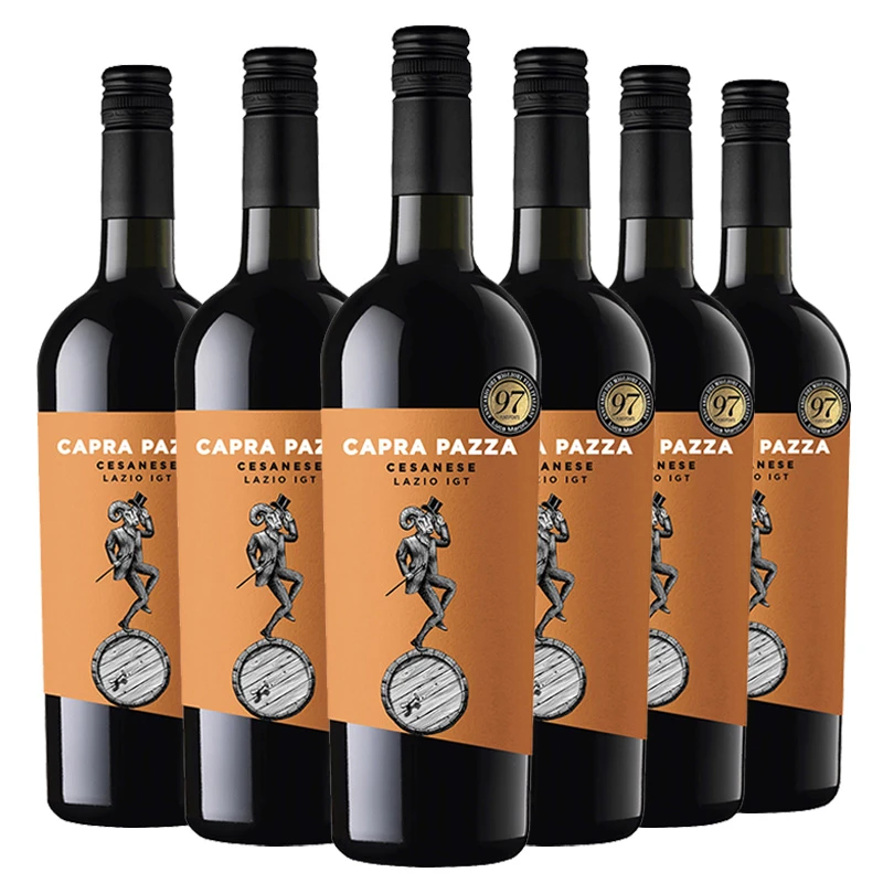 海马刀·疯狂的山羊切塞尼干红葡萄酒*6支 意大利原瓶进口柔顺红酒