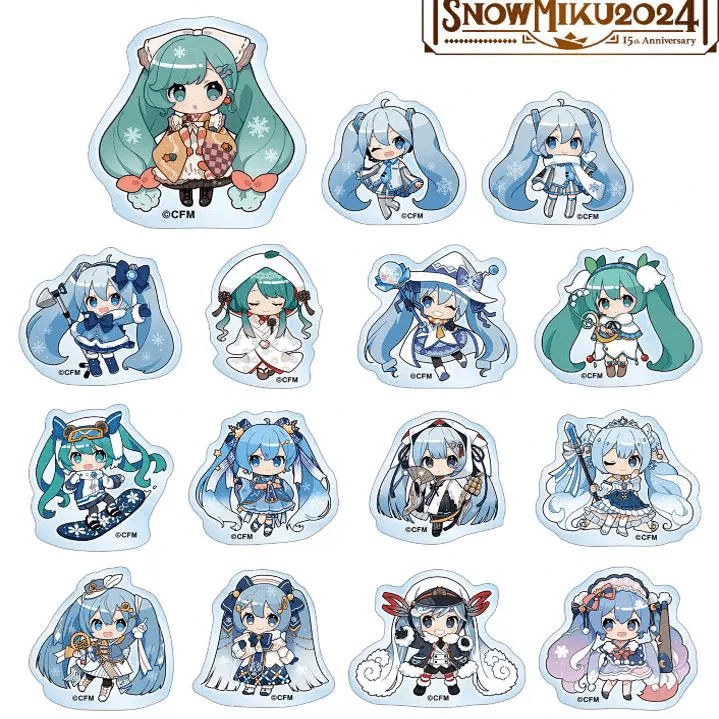 （拍一拆二）初音未来雪初音snowmiku亚克力贴纸盲抽