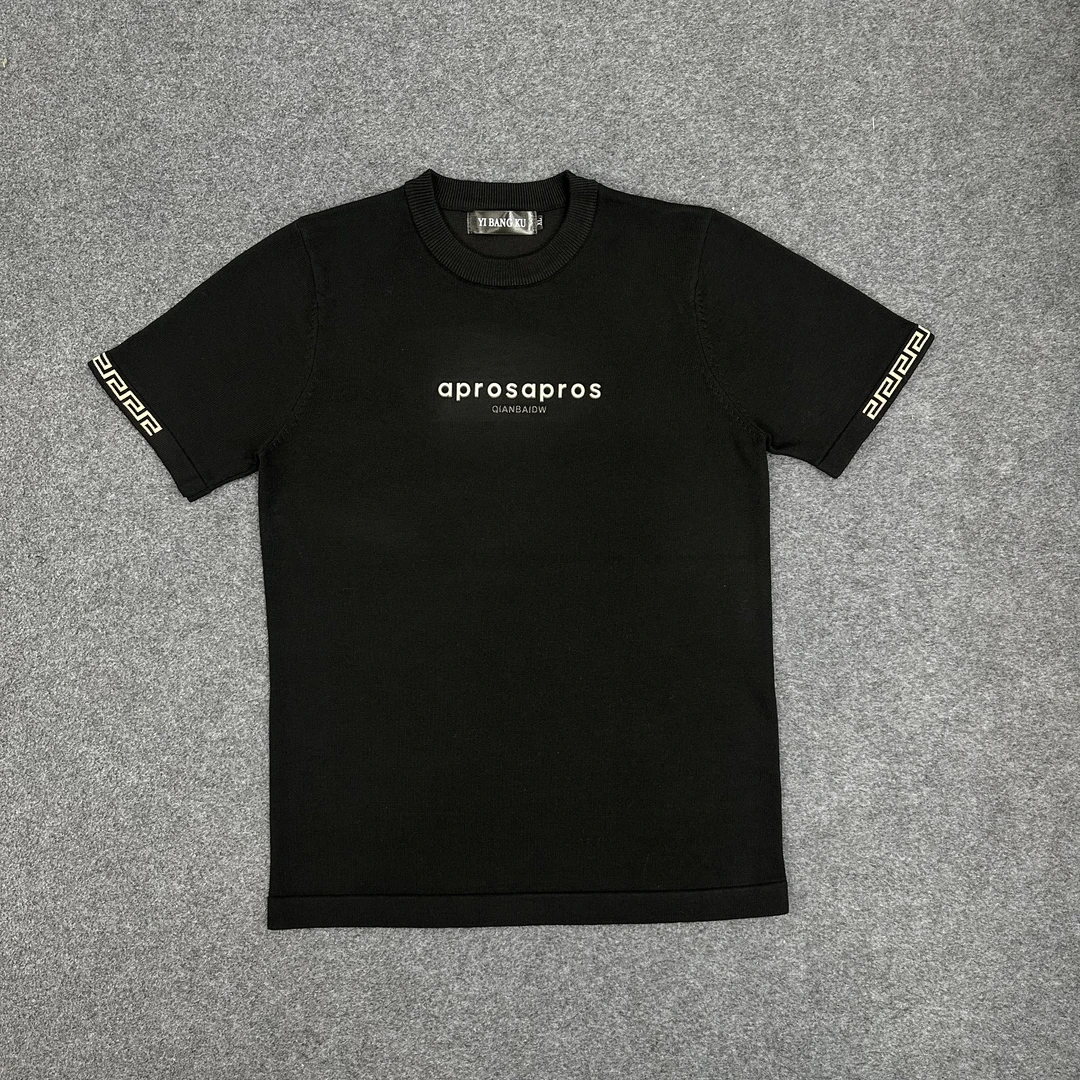 2024秋冬季针织短袖男士毛衣半袖保暖打底衫修身线衣圆领T恤潮流