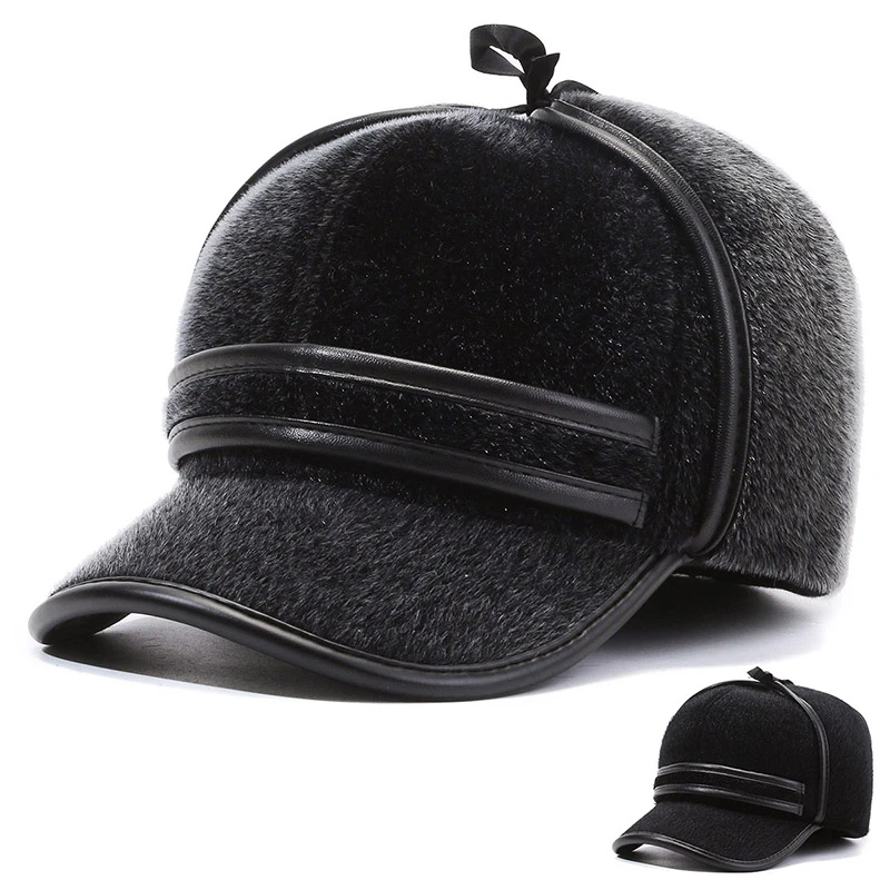2023新款大围子棒球帽中老年大头围秋冬帽子加绒护耳雷锋帽鸭舌帽